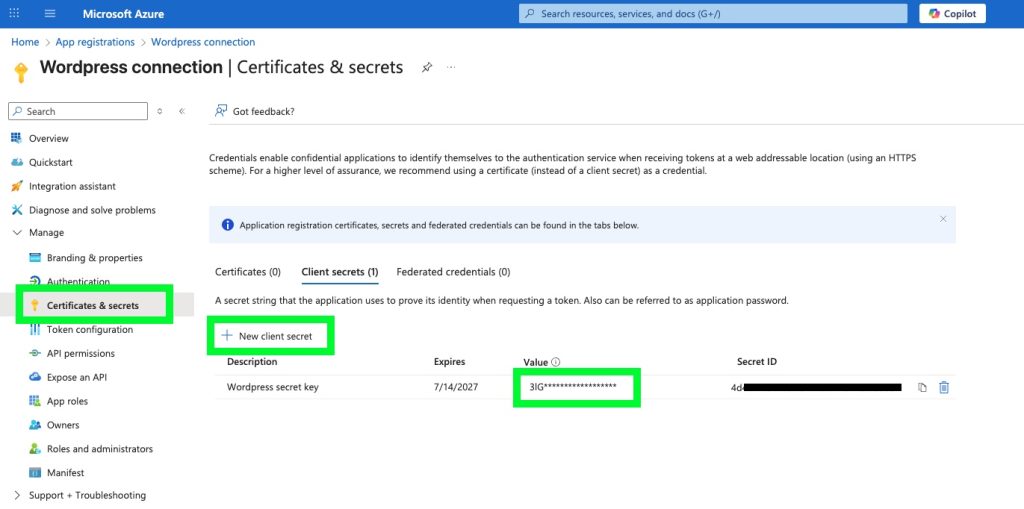 App secret key